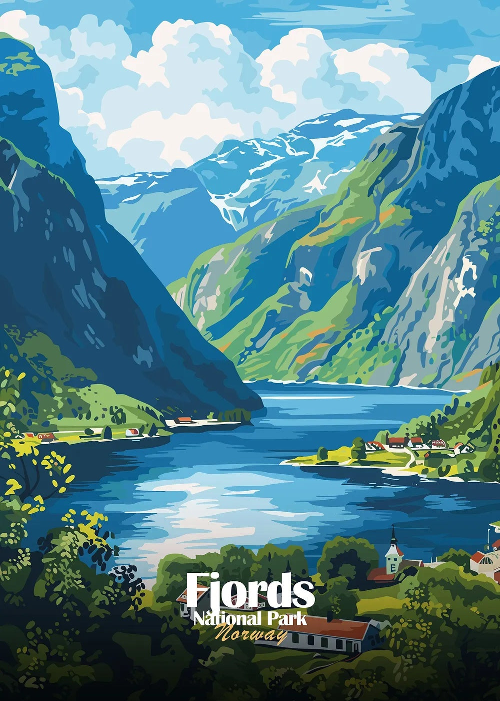 Norwegian Fjords metal poster artwork